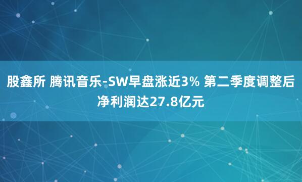 股鑫所 腾讯音乐-SW早盘涨近3% 第二季度调整后净利润达27.8亿元